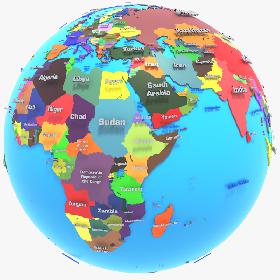 3D Globe Geopolitical - US States